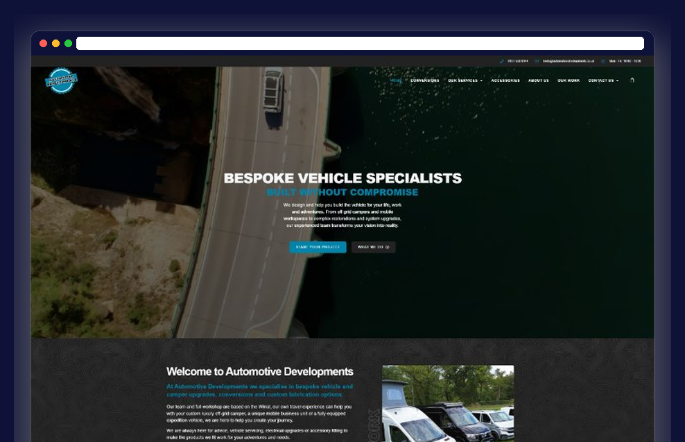 Automotive Developments website designed by MetaEdge Marketing